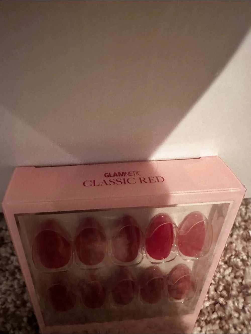 Glamnetic Classic Red Short Almond Glue-On Nails